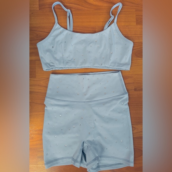Agent 84 Light Blue Rhinestone Matching Activewear Set - Picture 5 of 5